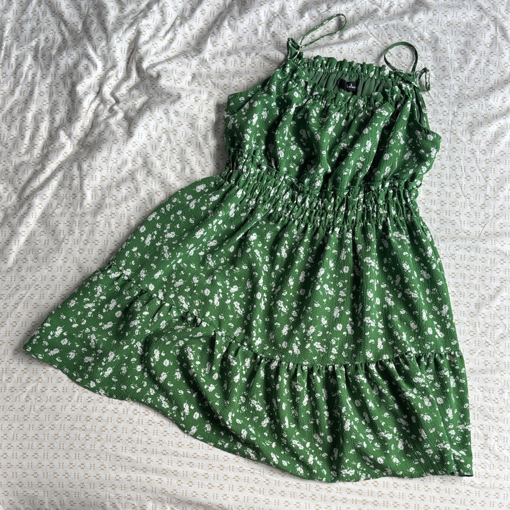 Lulu's Green Floral Dress